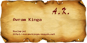 Avram Kinga névjegykártya